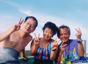 沖縄でダイビングの友人と